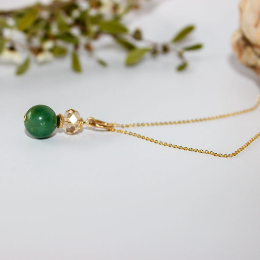 African Jade Gold Chain Necklace Earth n Spirit