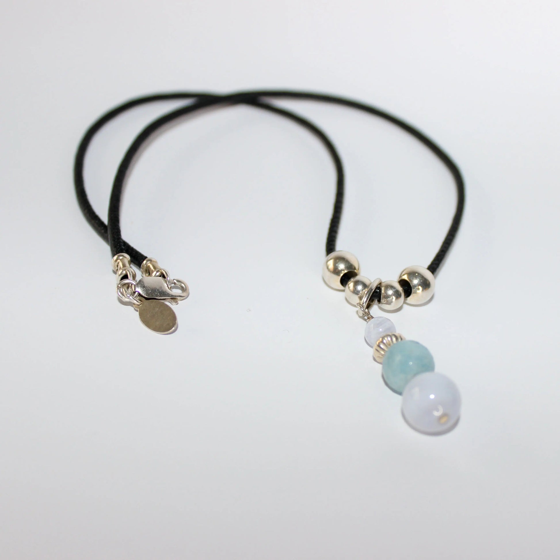 Blue Lace Agate Leather Necklace Earth n Spirit