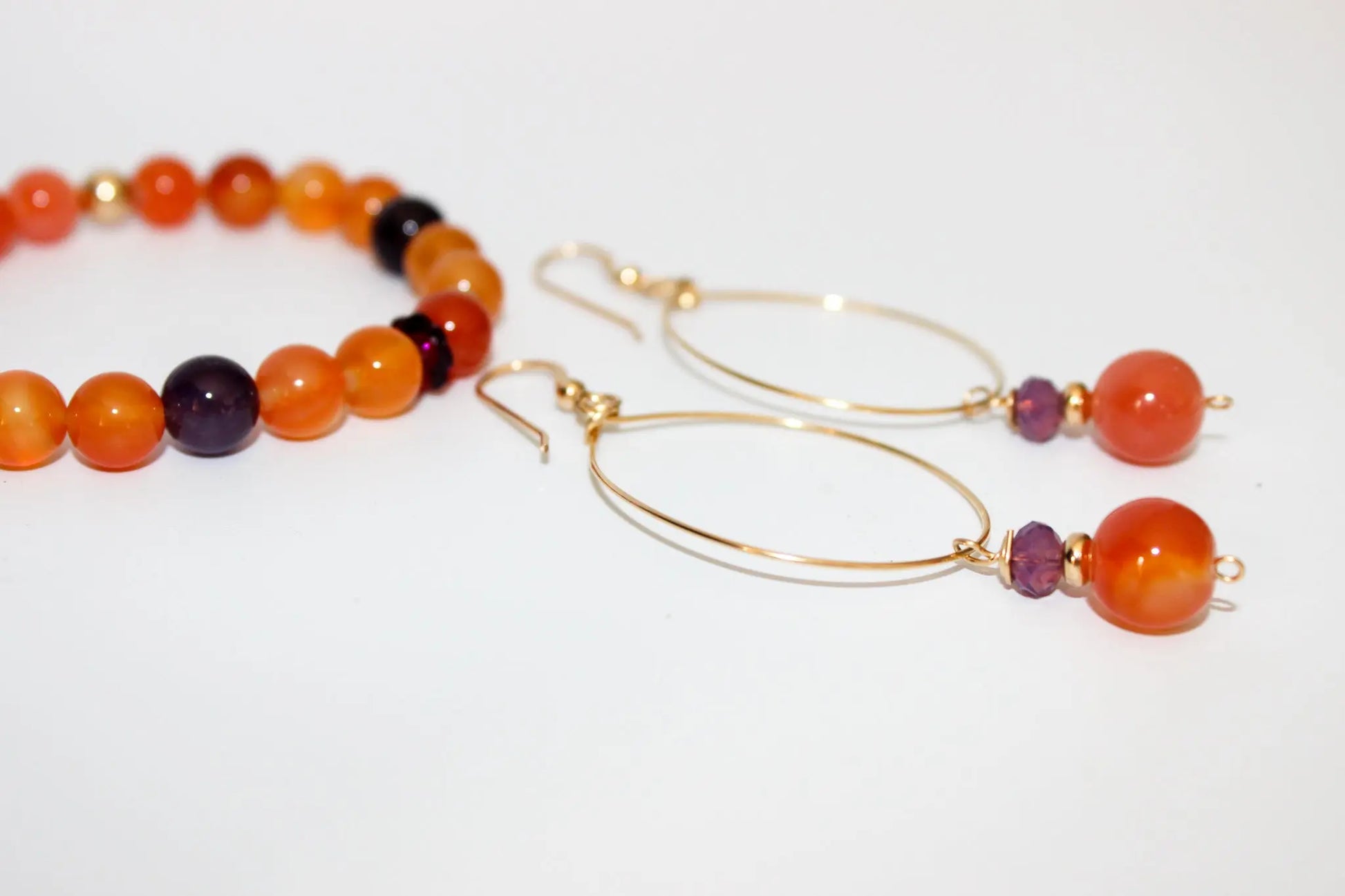 Carnelian Gold Hoops Earth n Spirit