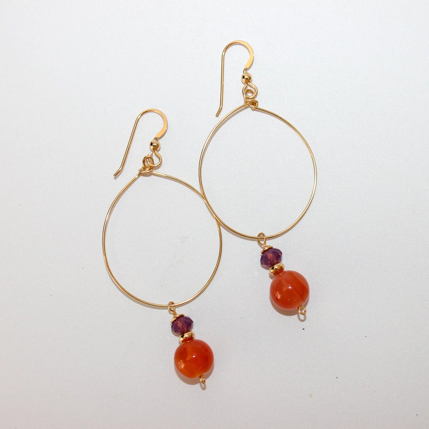 Carnelian Gold Hoops Earth n Spirit