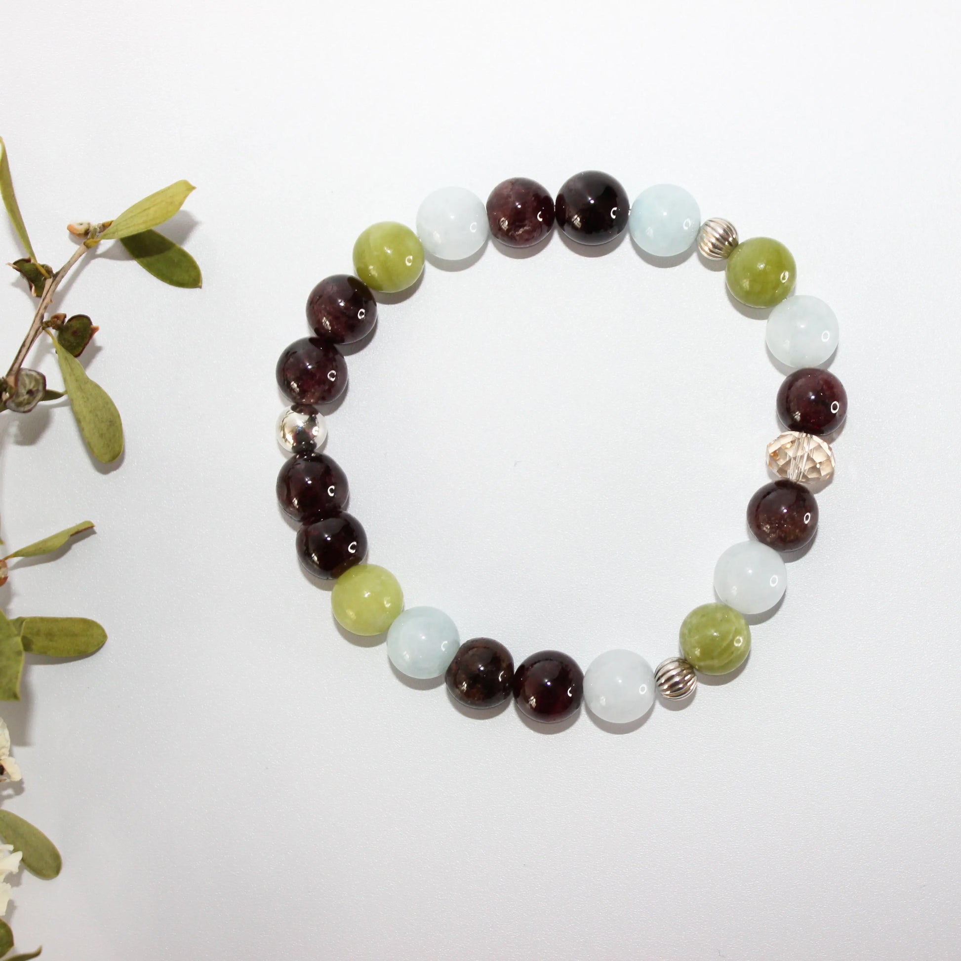 Garnet, Aquamarine Bracelet Earth n Spirit