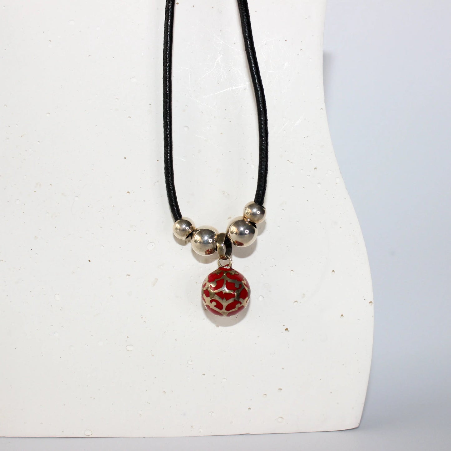 Leather necklace with bell charm Earth n Spirit