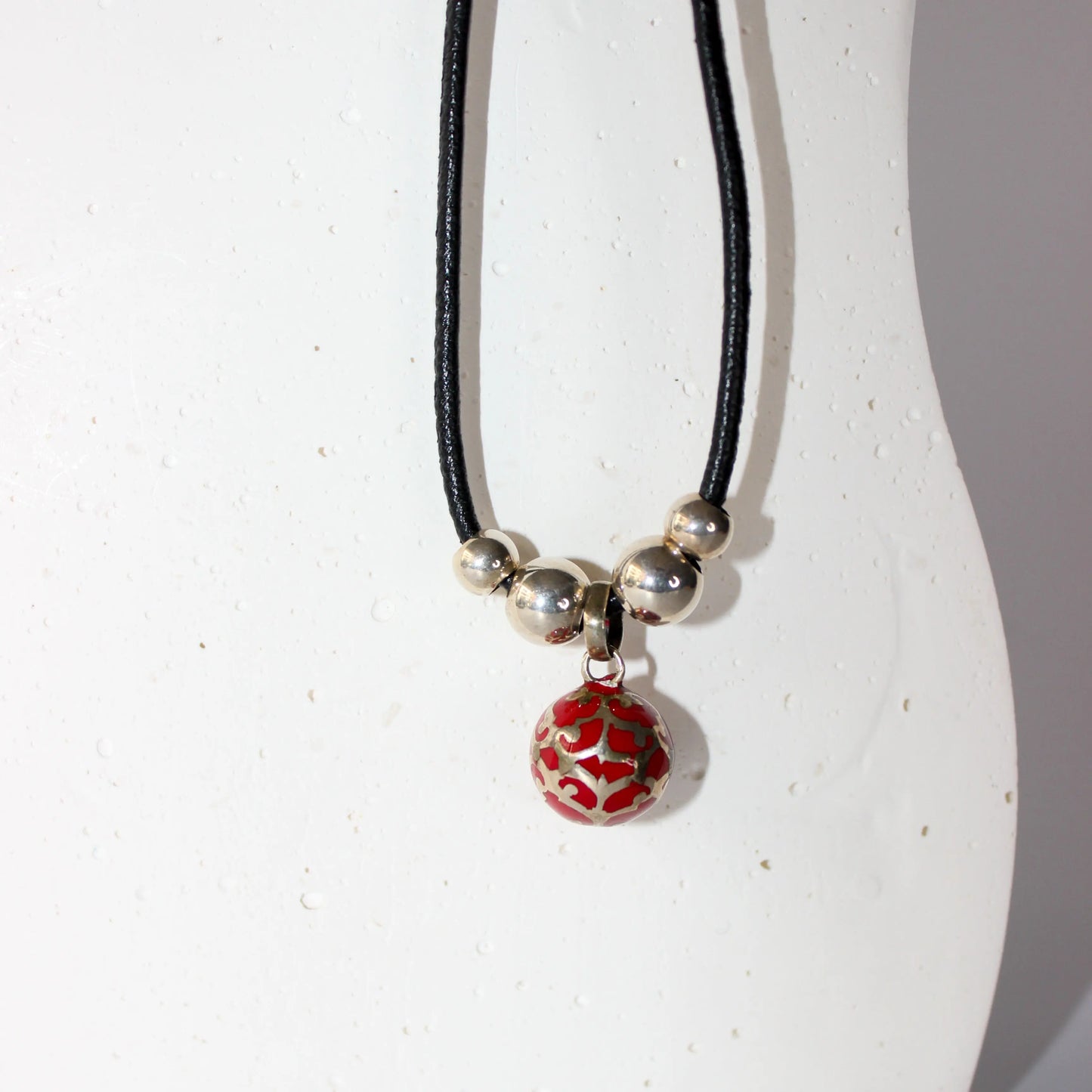 Leather necklace with bell charm Earth n Spirit