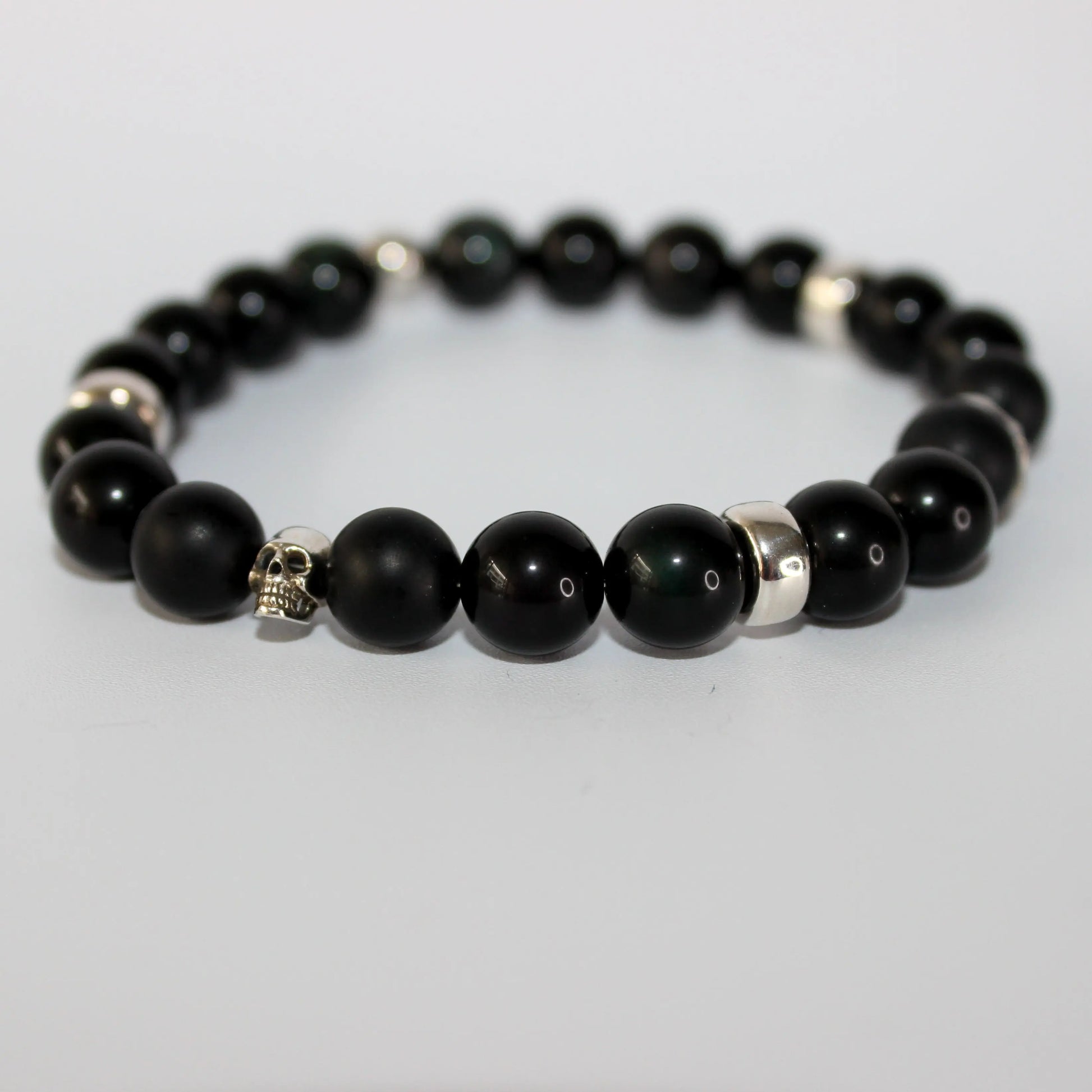 Obsidian Skull Bracelet Earth n Spirit