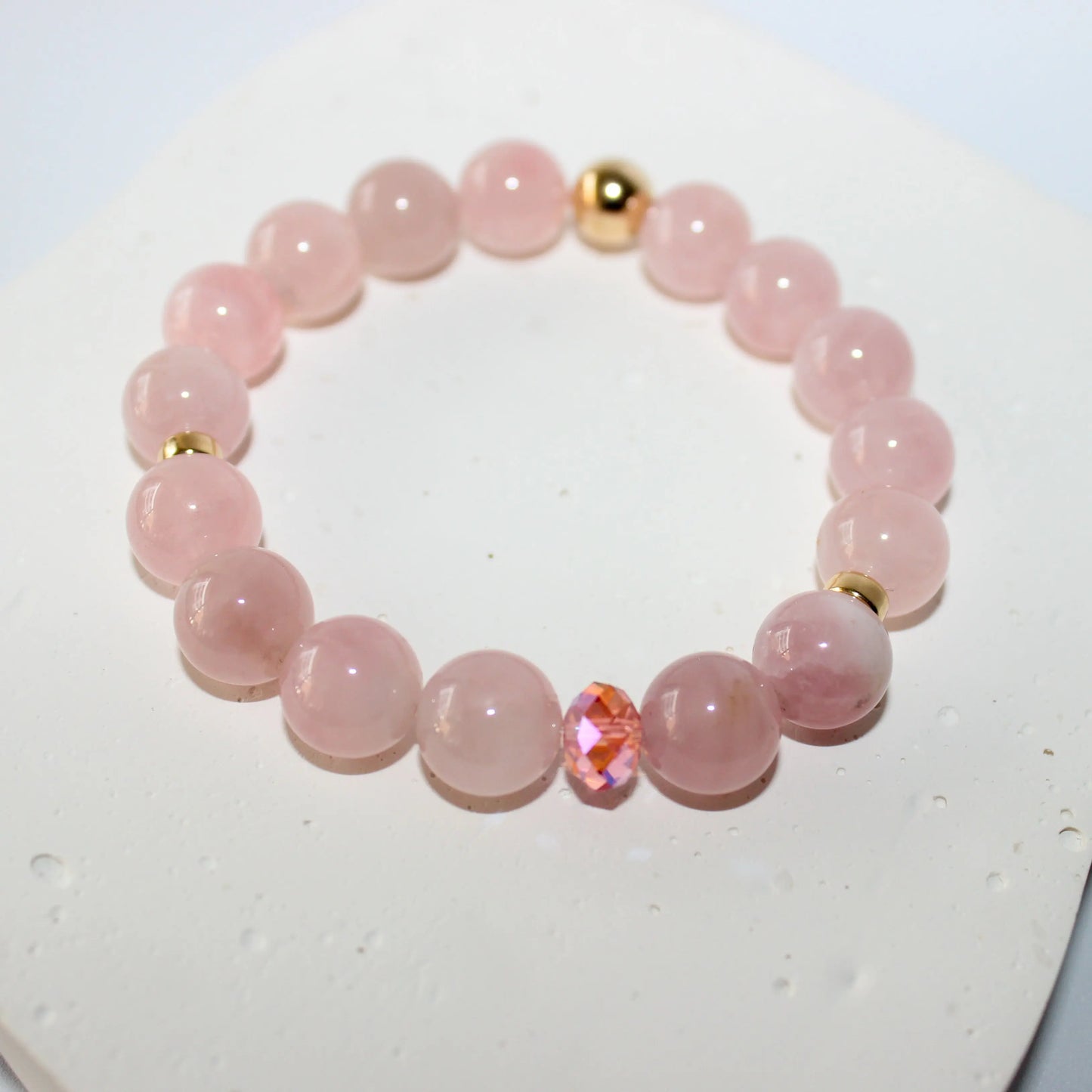 Rose Quartz Gold Bracelet Earth n Spirit