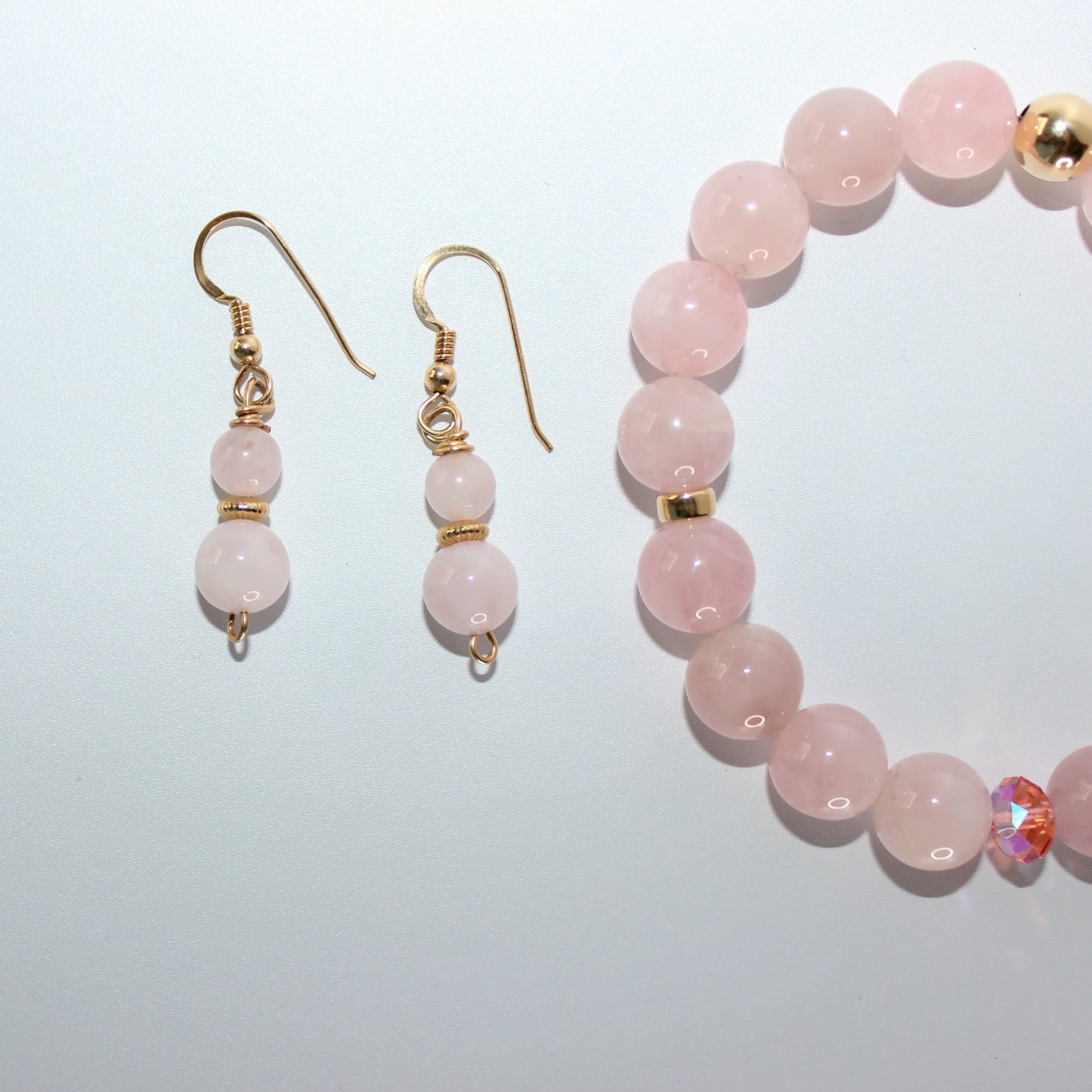 Rose Quartz Gold Bracelet Earth n Spirit