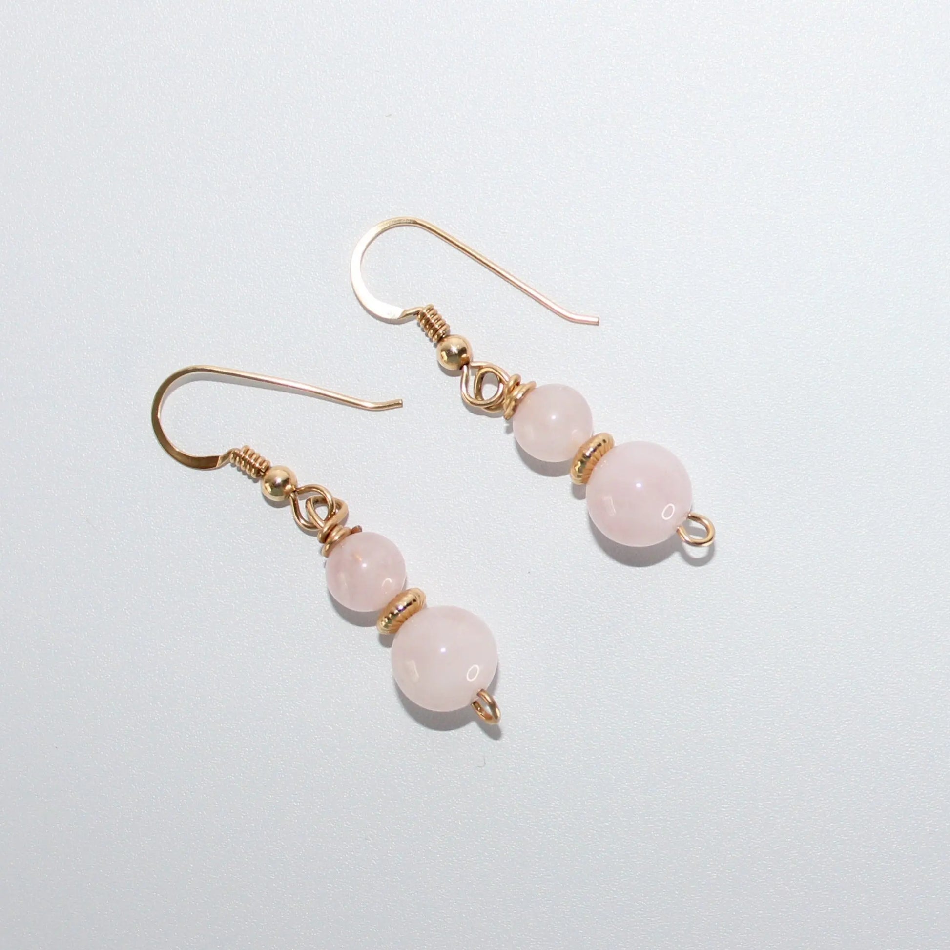 Rose Quartz Gold Earrings Earth n Spirit