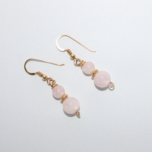 Rose Quartz Gold Earrings Earth n Spirit