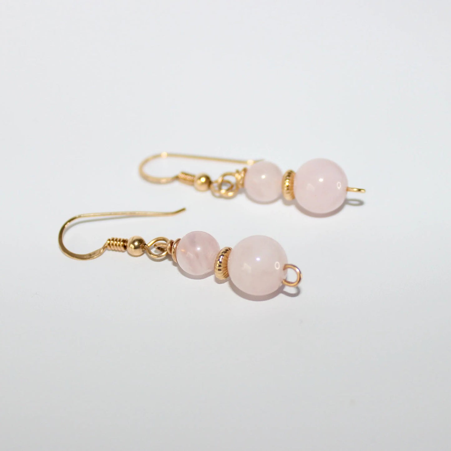 Rose Quartz Gold Earrings Earth n Spirit