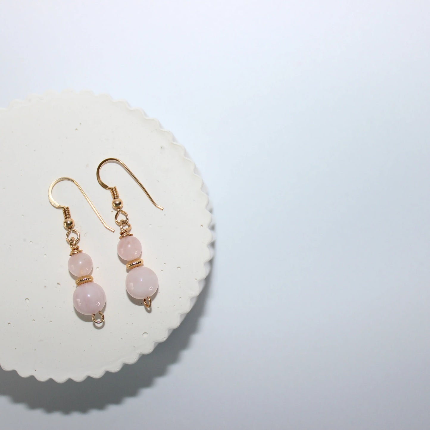 Rose Quartz Gold Earrings Earth n Spirit