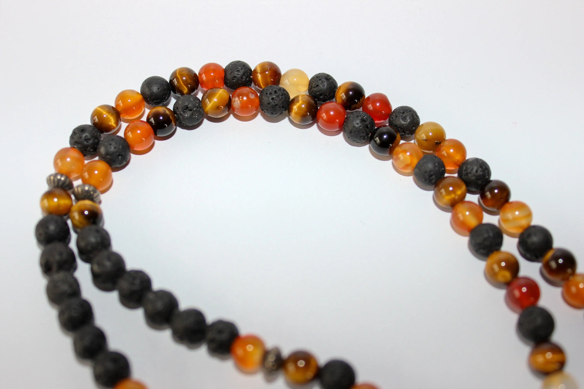 Tiger Eye, Carnelian  and Lava Stone Necklace Earth n Spirit